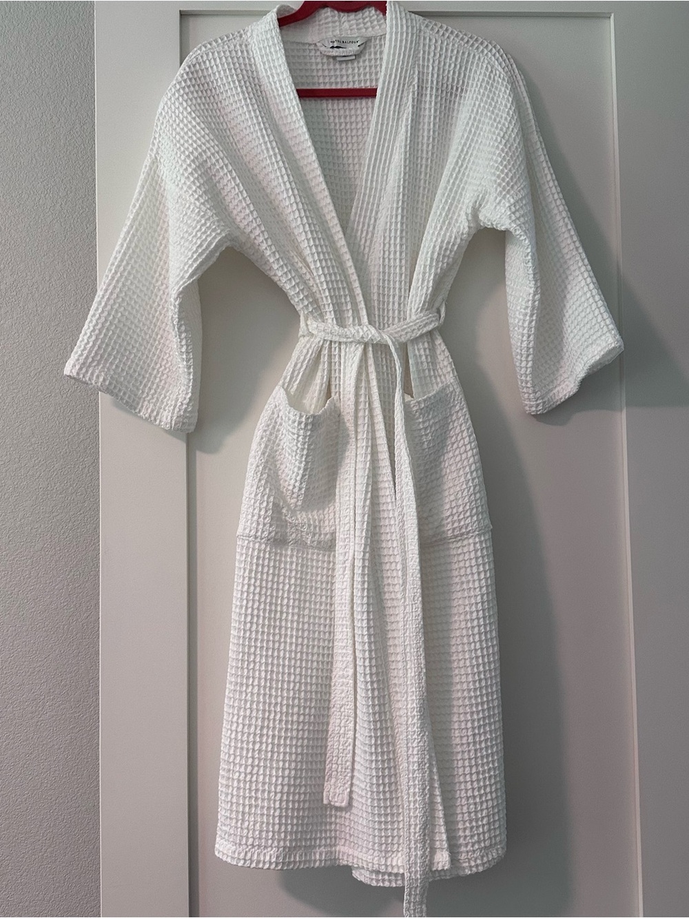 Hotel Balfour Waffle Weave Women's Robe, White, Size S/M
